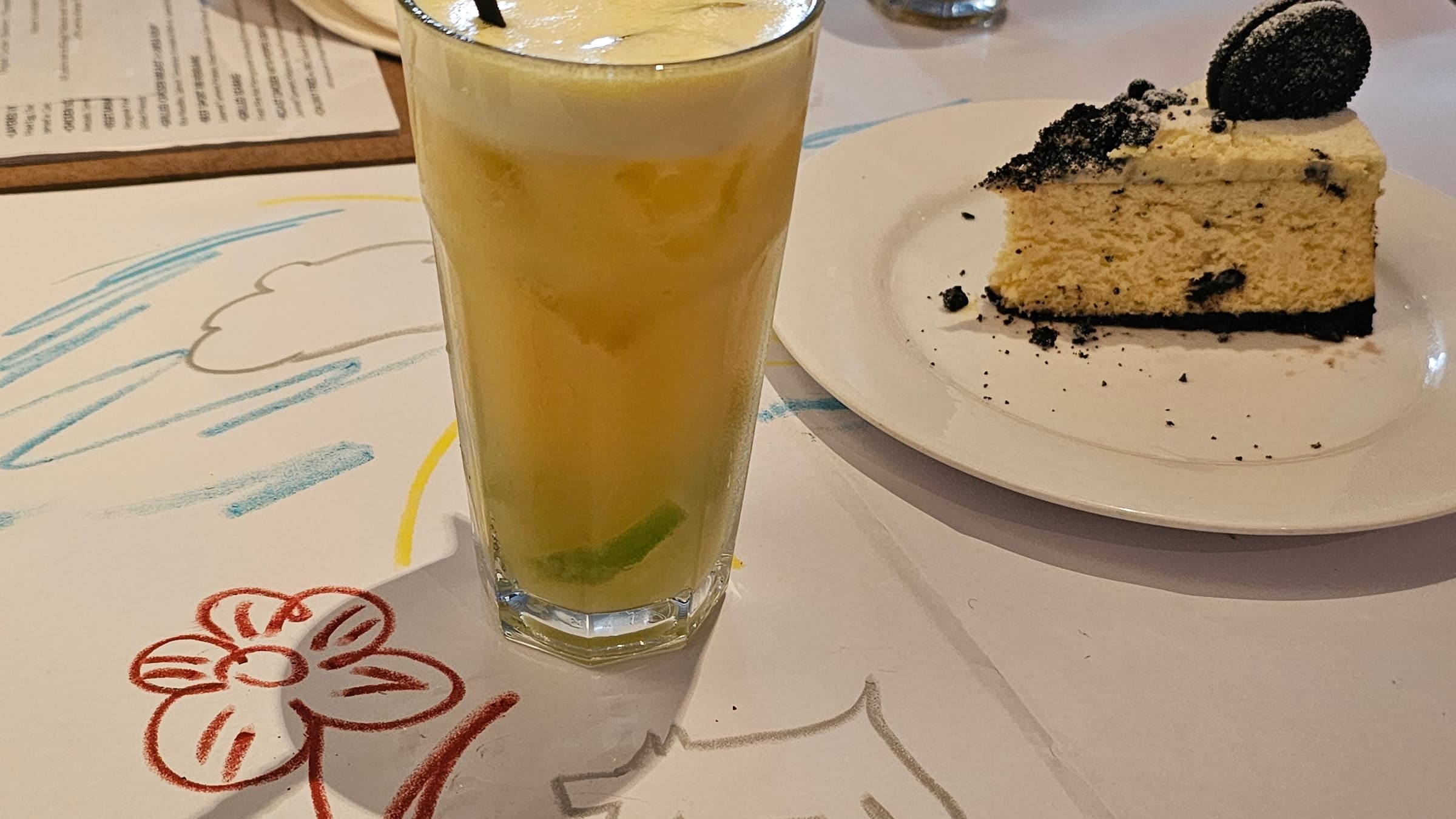 Slice of cake and coffee at China House on Beach Street, George Town
